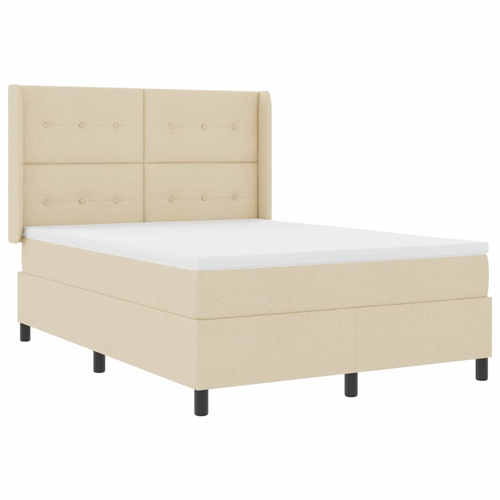 LED Box Spring Bed met matras Crème 140 x 190 cm Stof is nu te koop bij PeponiXL, paradijselijk wonen!