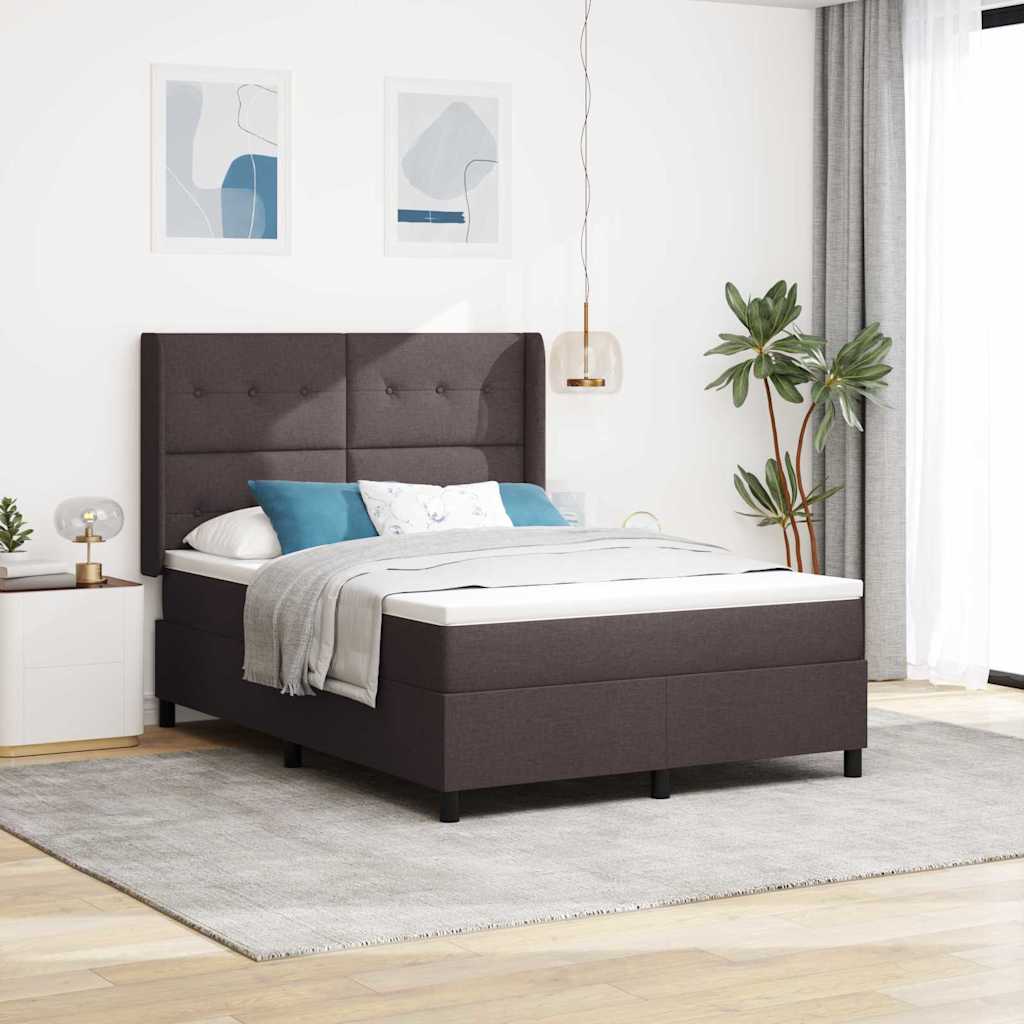 LED Box Spring Bed met matras Donkerbruin 160 x 200 cm Stof is nu te koop bij PeponiXL, paradijselijk wonen!