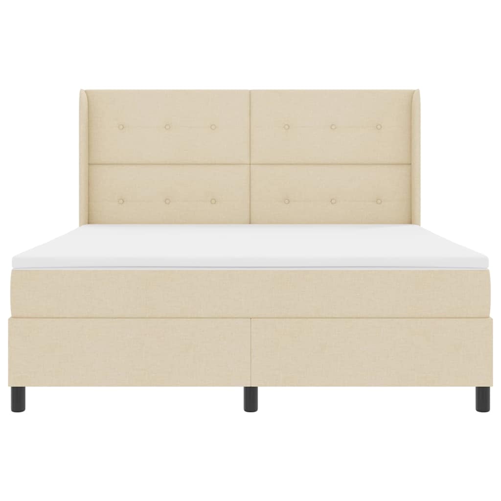 LED Box Spring Bed met matras Crème 180 x 200 cm Stof is nu te koop bij PeponiXL, paradijselijk wonen!