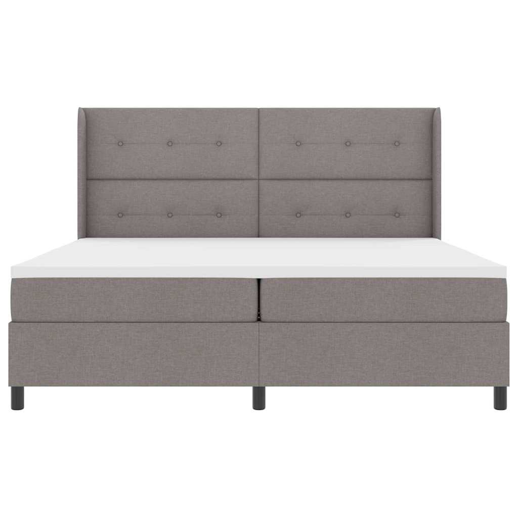 LED Box Spring Bed met matras Taupe 200 x 200 cm Stof is nu te koop bij PeponiXL, paradijselijk wonen!