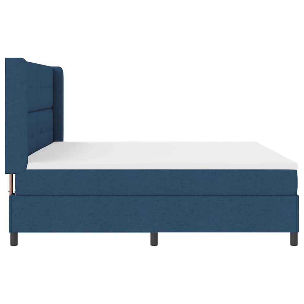LED Box Spring Bed met matras Blauw 200 x 200 cm Stof is nu te koop bij PeponiXL, paradijselijk wonen!