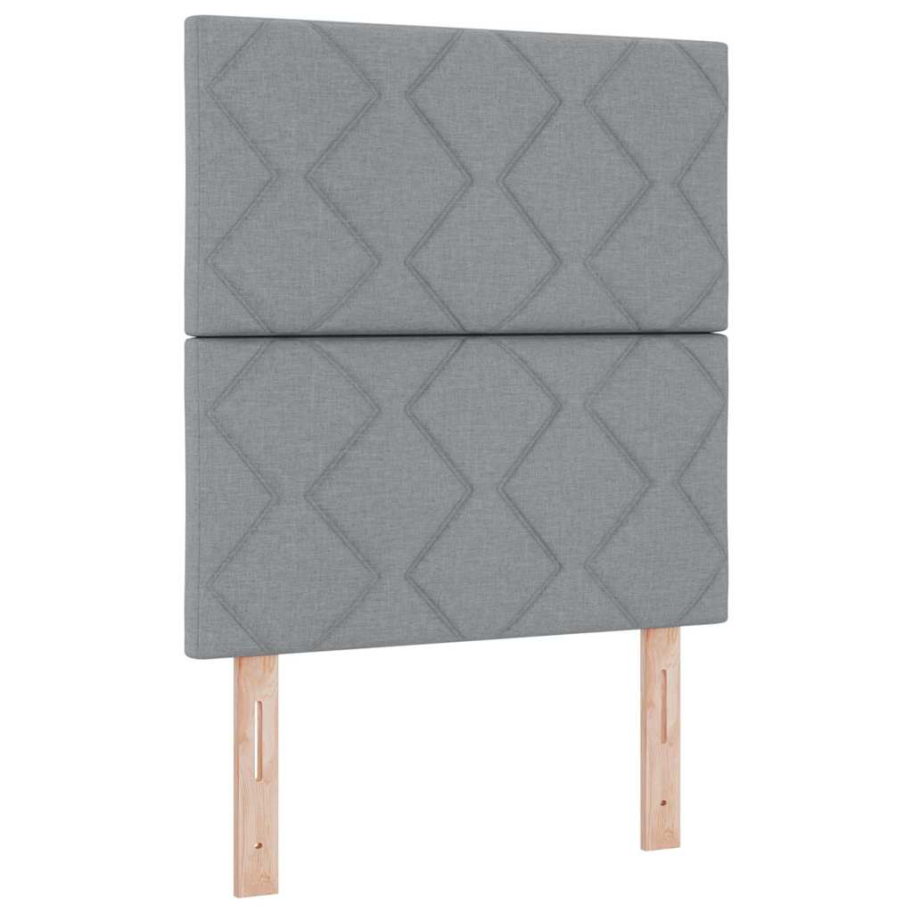 LED Box Spring Bed met matras Lichtgrijs 80 x 200 cm Stof is nu te koop bij PeponiXL, paradijselijk wonen!