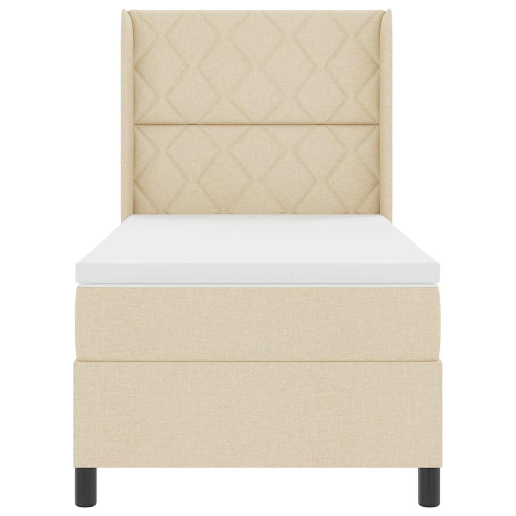 LED Box Spring Bed met matras Crème 100 x 200 cm Stof is nu te koop bij PeponiXL, paradijselijk wonen!