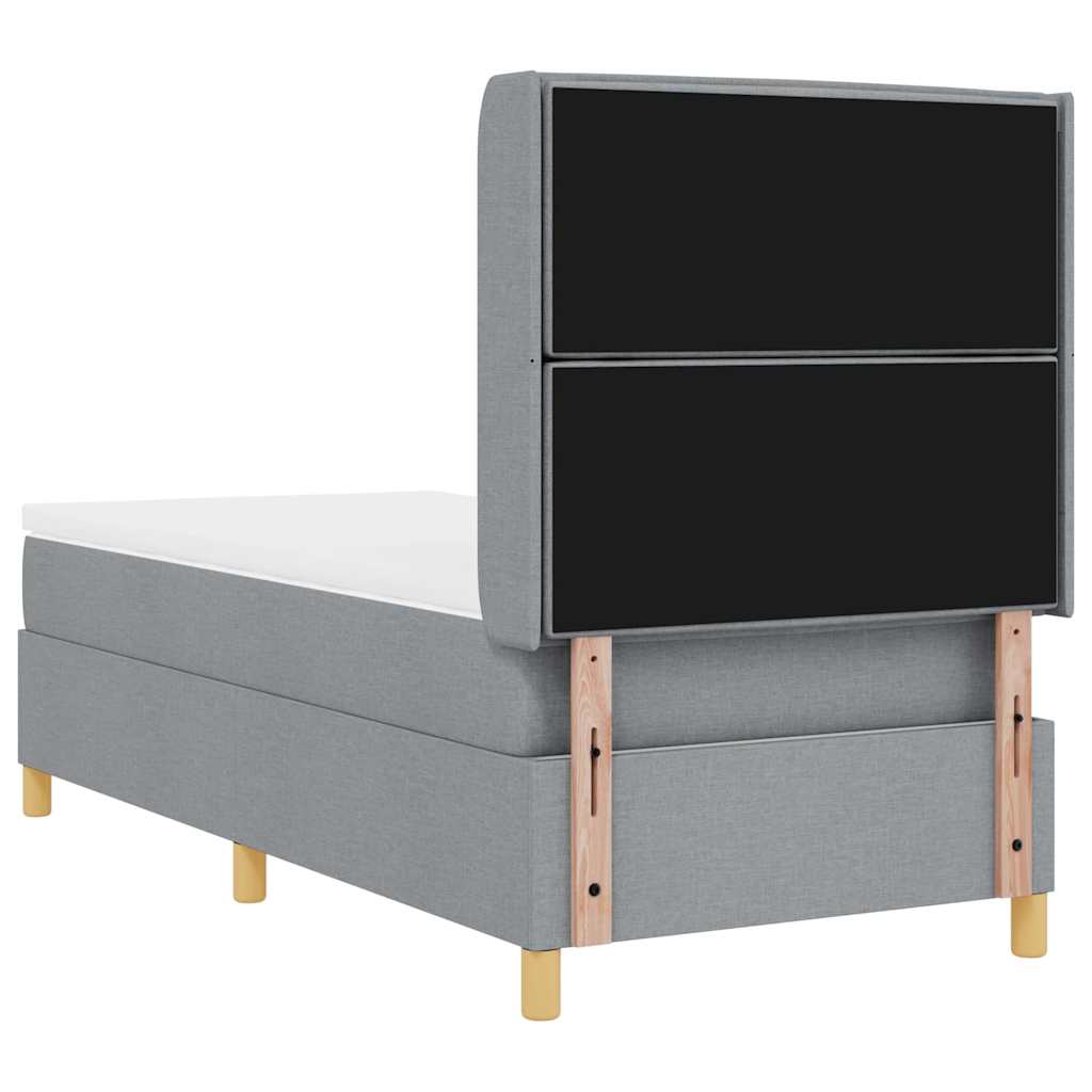 Boxspringbed met hoofdeinde Lichtgrijs 80 x 200 cm Stof is nu te koop bij PeponiXL, paradijselijk wonen!