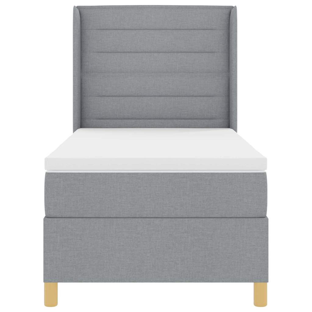 Boxspringbed met hoofdeinde Lichtgrijs 80 x 200 cm Stof is nu te koop bij PeponiXL, paradijselijk wonen!