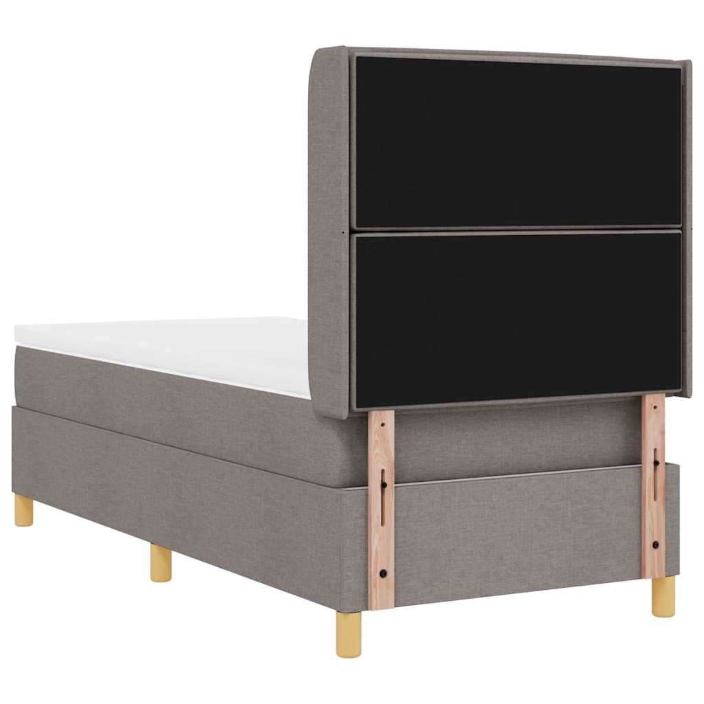 Boxspringbed met LED-stripverlichting Taupe 90 x 190 cm Stof is nu te koop bij PeponiXL, paradijselijk wonen!