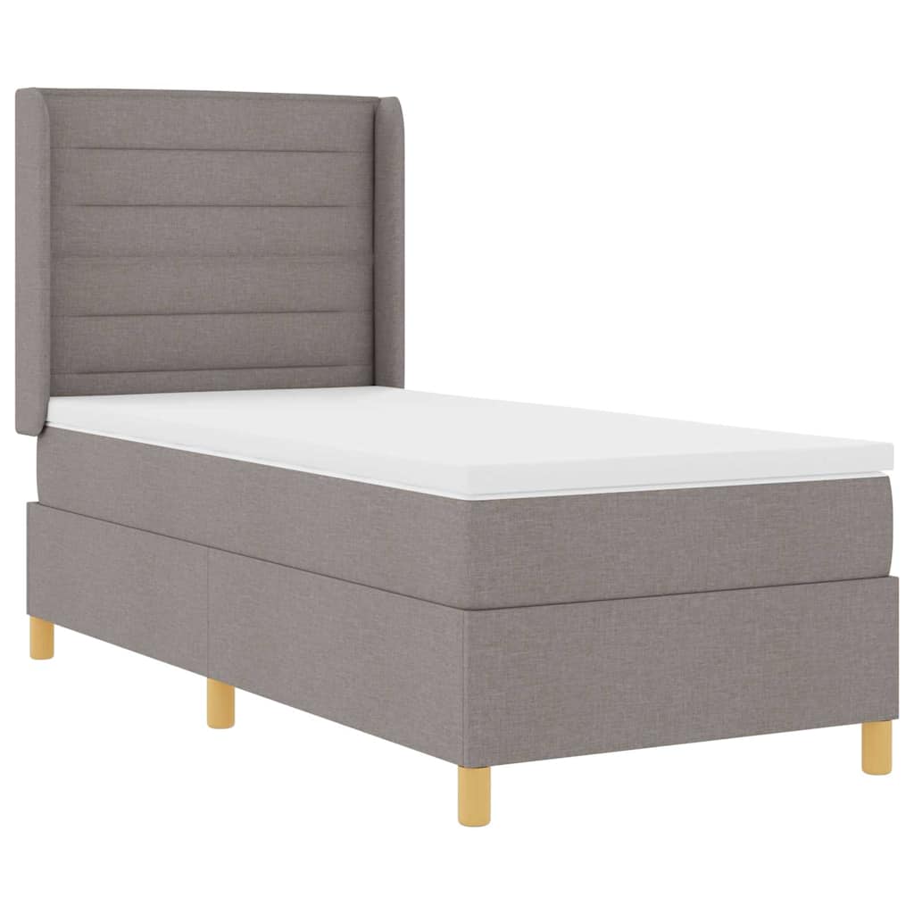 Boxspringbed met LED-stripverlichting Taupe 90 x 200 cm Stof is nu te koop bij PeponiXL, paradijselijk wonen!