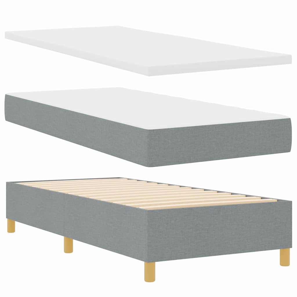 Boxspringbed met hoofdeinde Lichtgrijs 100 x 200 cm Stof is nu te koop bij PeponiXL, paradijselijk wonen!