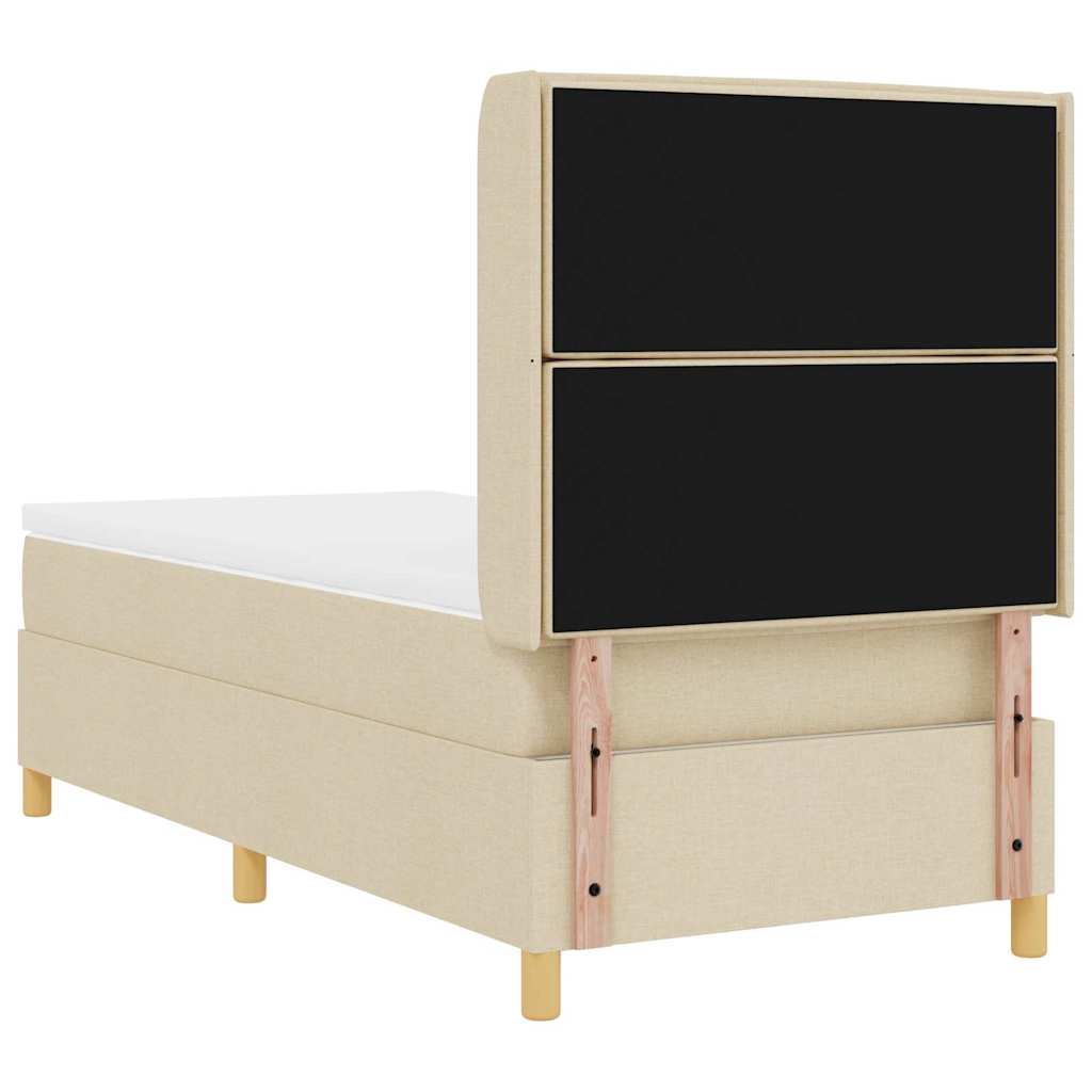 Boxspringbed met LED-stripverlichting Crème 100 x 200 cm Stof is nu te koop bij PeponiXL, paradijselijk wonen!