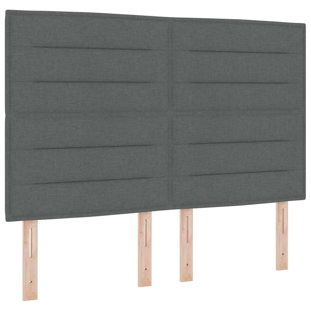 Boxspringbed met LED-stripverlichting Grijs 140 x 190 cm Stof is nu te koop bij PeponiXL, paradijselijk wonen!