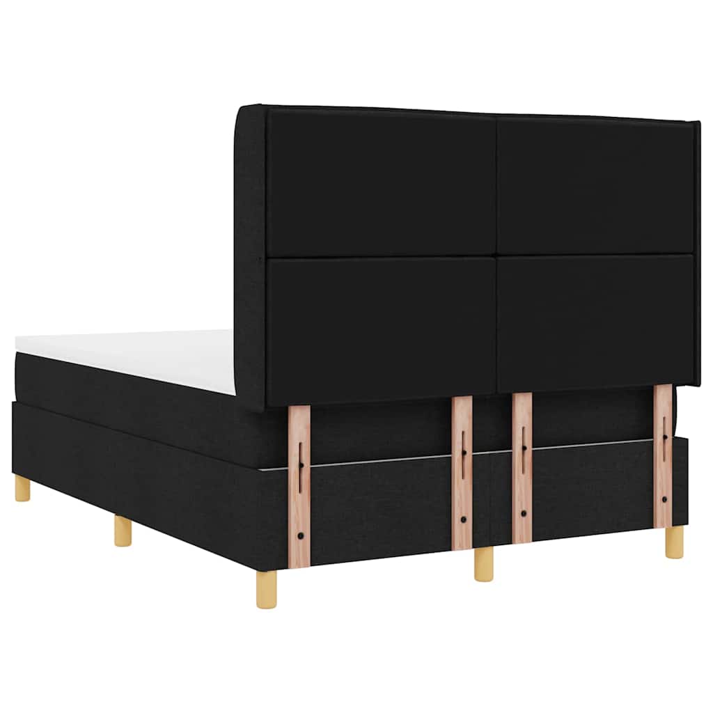 Boxspringbed met LED-stripverlichting Zwart 140 x 190 cm Stof is nu te koop bij PeponiXL, paradijselijk wonen!