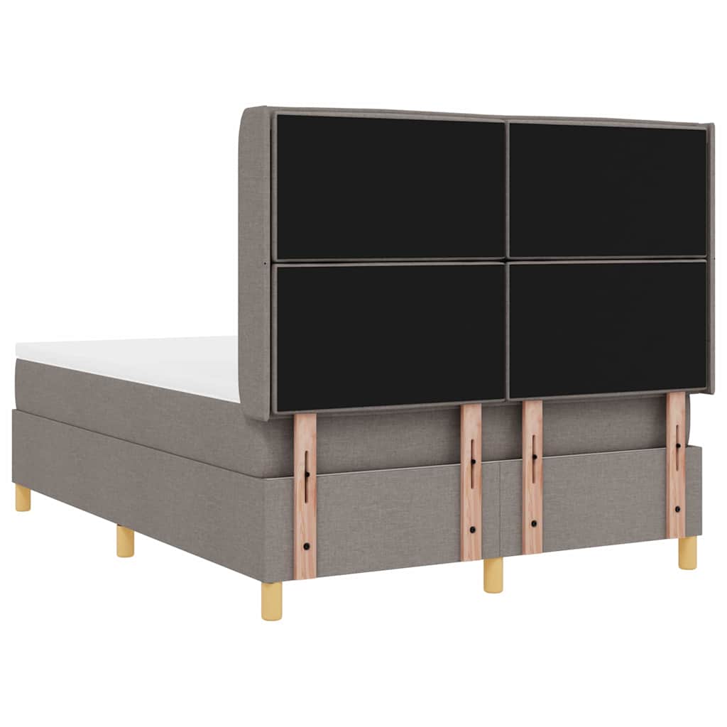 Boxspringbed met LED-stripverlichting Taupe 140 x 190 cm Stof is nu te koop bij PeponiXL, paradijselijk wonen!