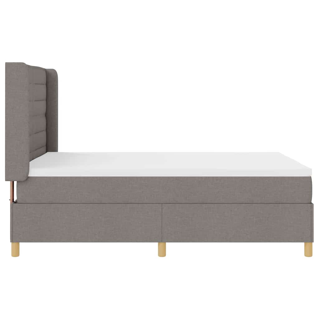 Boxspringbed met LED-stripverlichting Taupe 140 x 190 cm Stof is nu te koop bij PeponiXL, paradijselijk wonen!