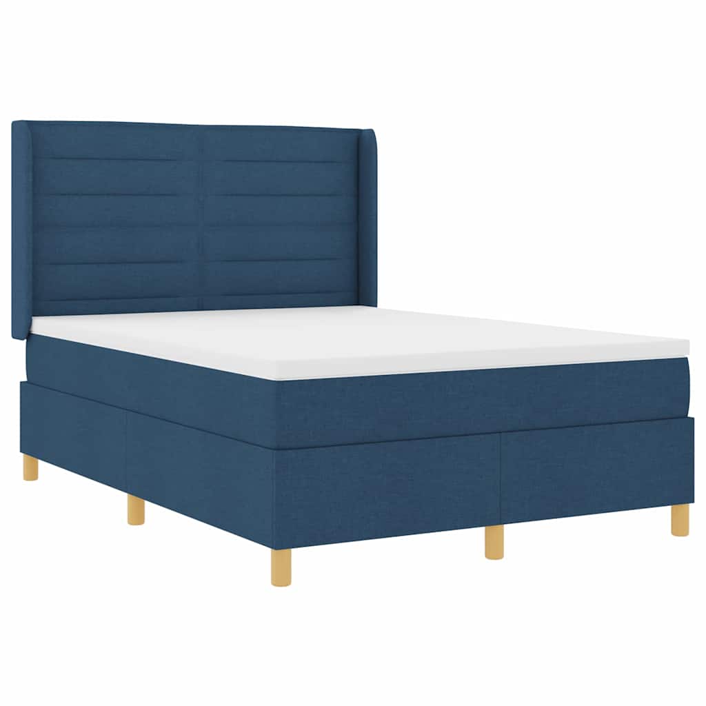 Boxspringbed met LED-stripverlichting Blauw 140 x 190 cm Stof is nu te koop bij PeponiXL, paradijselijk wonen!
