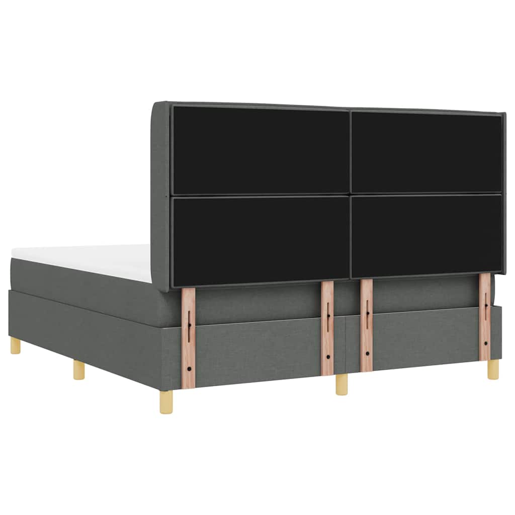 Boxspringbed met LED-stripverlichting Grijs 180 x 200 cm Stof is nu te koop bij PeponiXL, paradijselijk wonen!