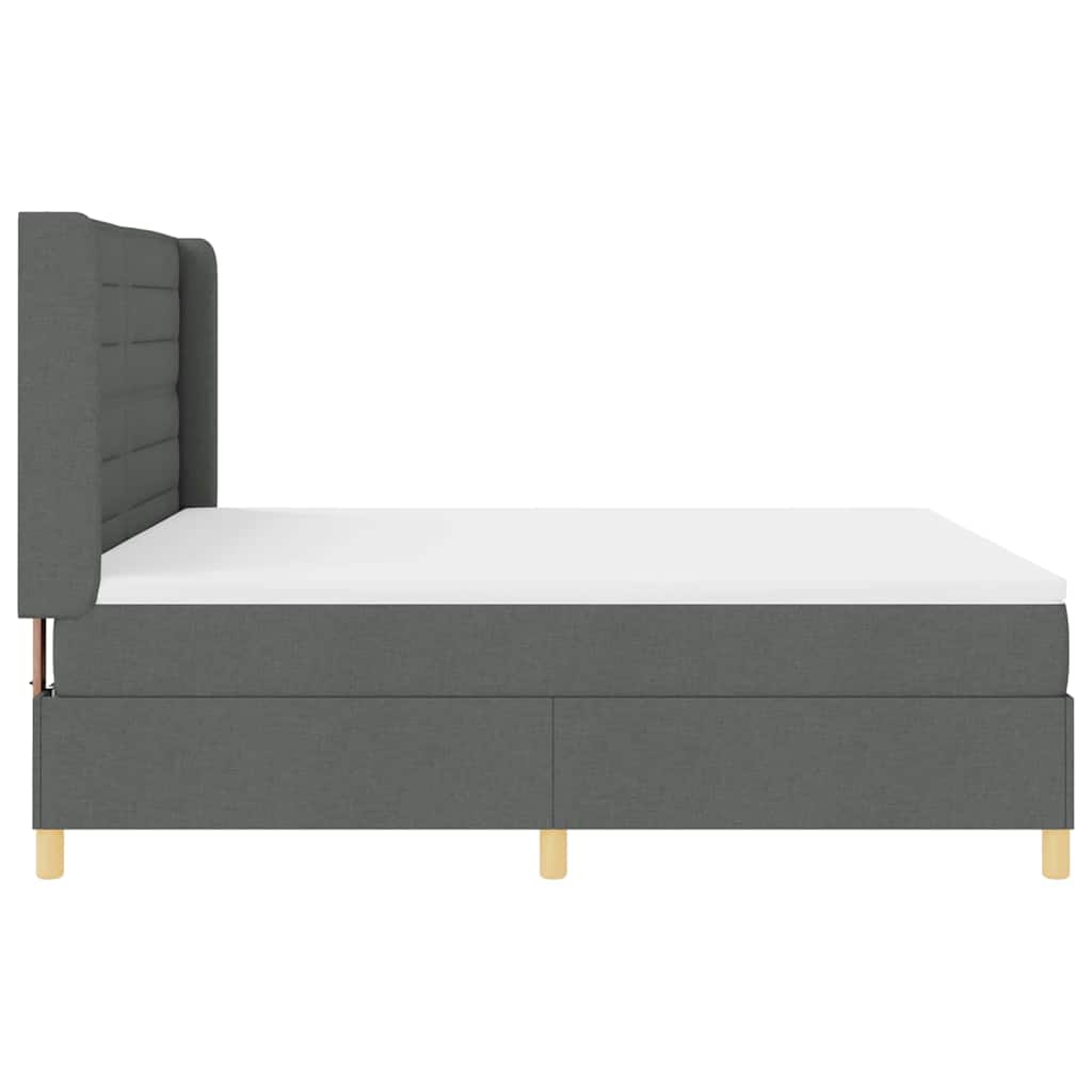 Boxspringbed met LED-stripverlichting Grijs 180 x 200 cm Stof is nu te koop bij PeponiXL, paradijselijk wonen!
