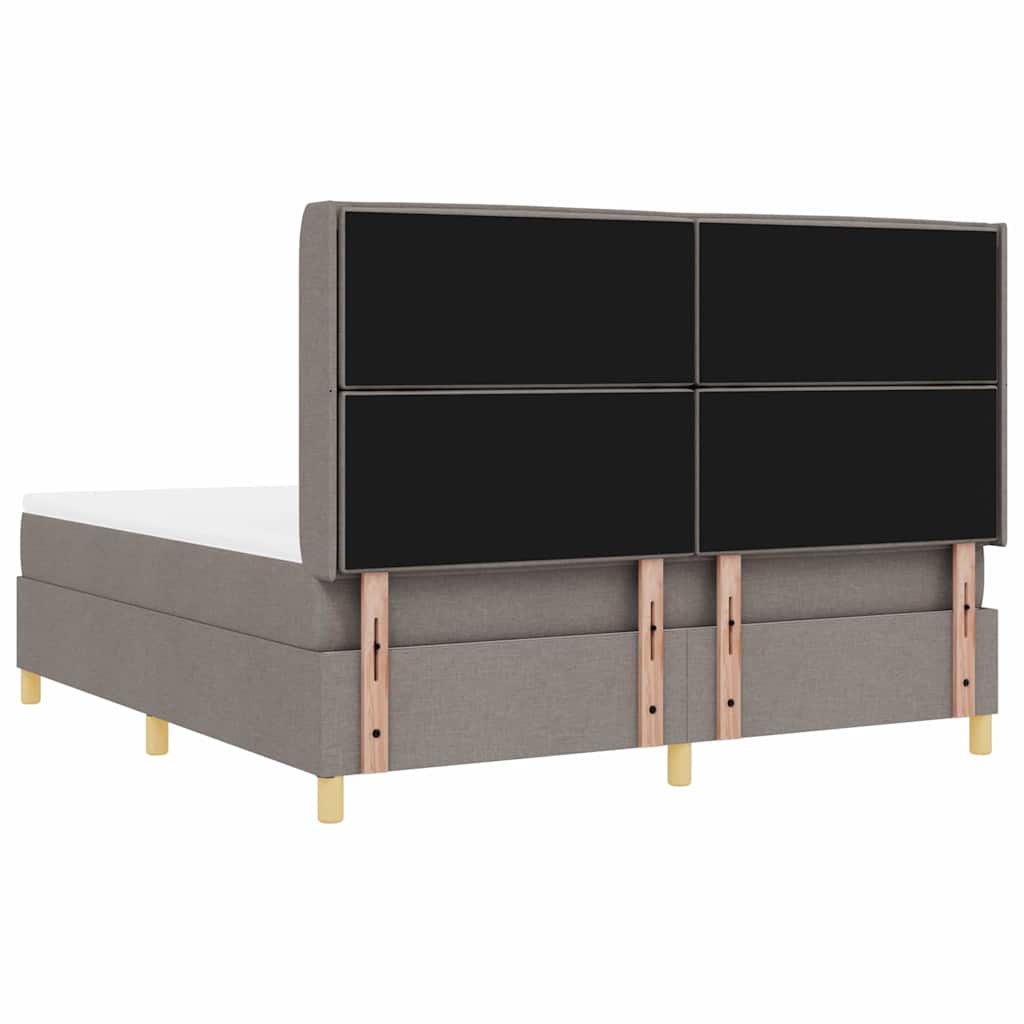 Boxspringbed met matras met hoofdeinde Taupe 140 x 200 cm Stof is nu te koop bij PeponiXL, paradijselijk wonen!