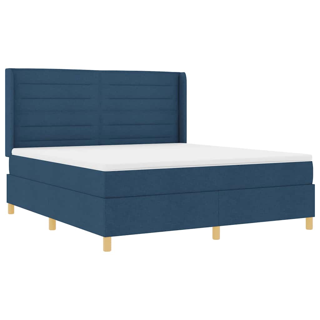 Boxspringbed met LED-stripverlichting Blauw 180 x 200 cm Stof is nu te koop bij PeponiXL, paradijselijk wonen!