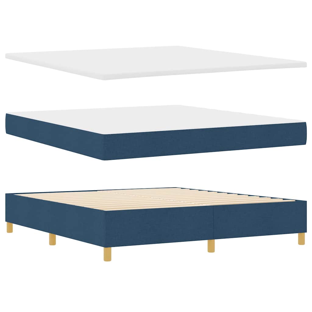 Boxspringbed met LED-stripverlichting Blauw 180 x 200 cm Stof is nu te koop bij PeponiXL, paradijselijk wonen!
