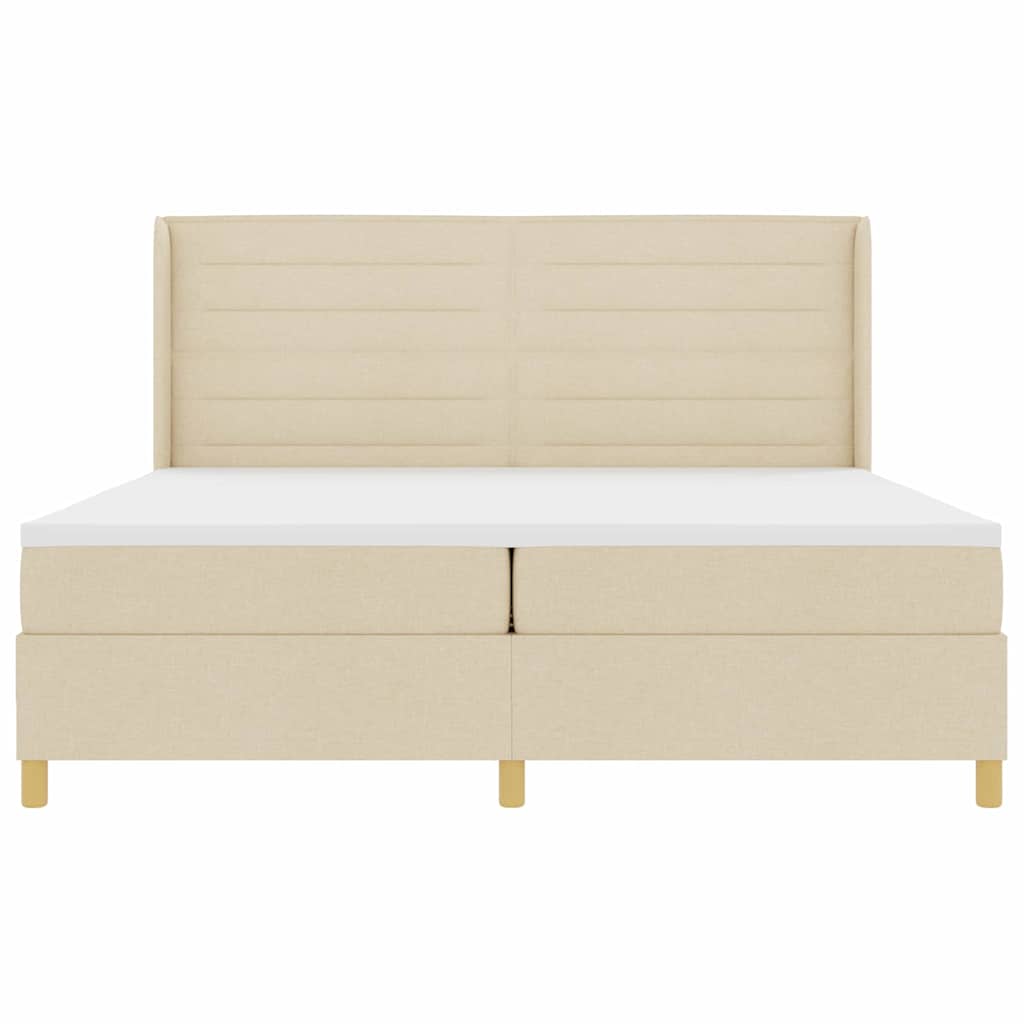 Boxspringbed met matras met LED Crème 140 x 200 cm Stof is nu te koop bij PeponiXL, paradijselijk wonen!