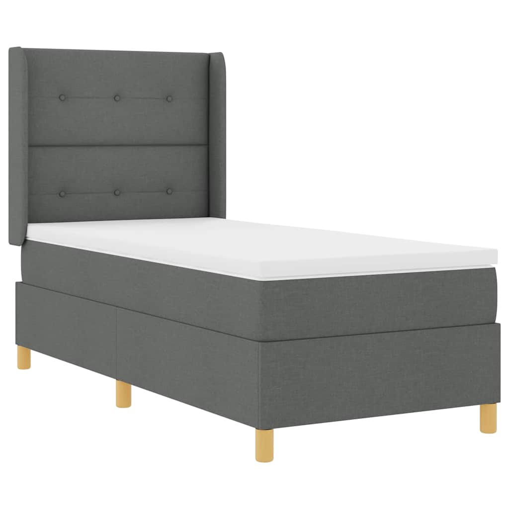 Boxspringbed met LED-stripverlichting Grijs 80 x 200 cm Stof is nu te koop bij PeponiXL, paradijselijk wonen!