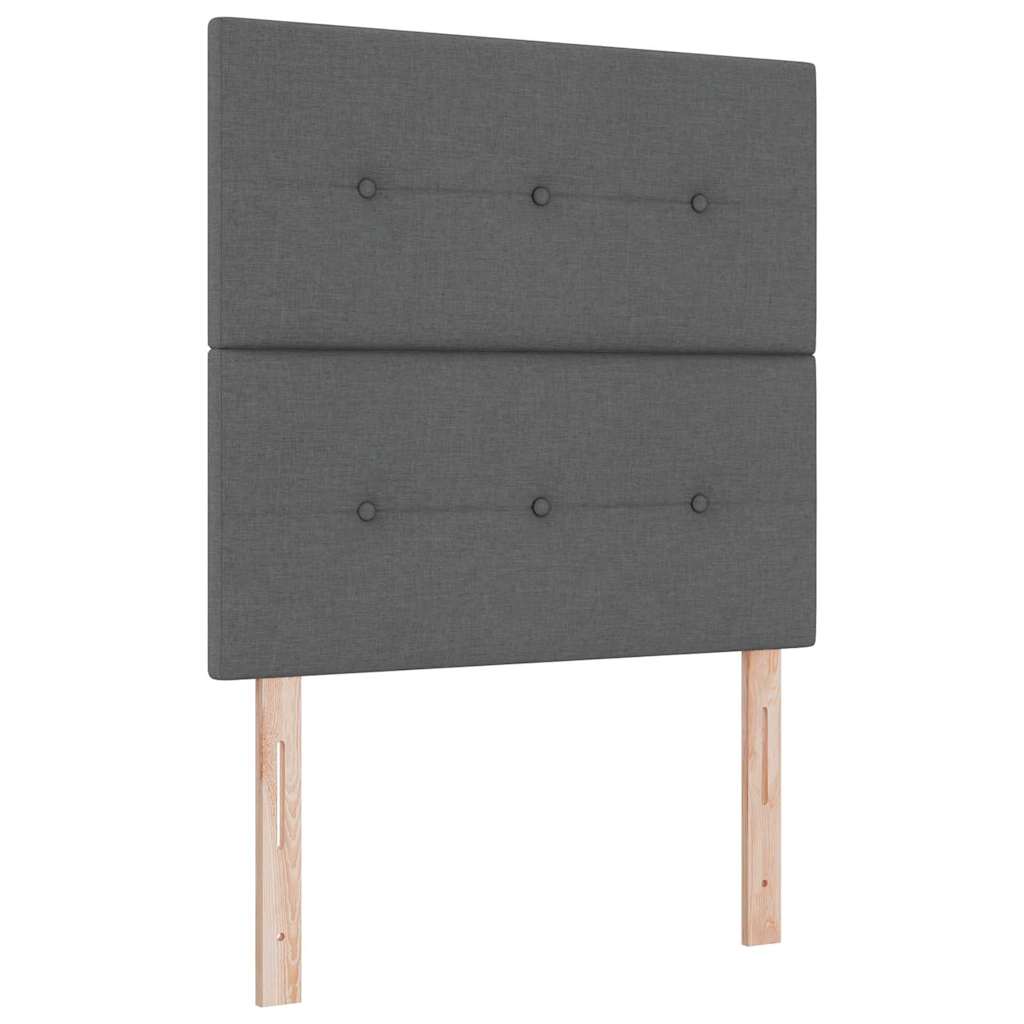 Boxspringbed met LED-stripverlichting Grijs 80 x 200 cm Stof is nu te koop bij PeponiXL, paradijselijk wonen!