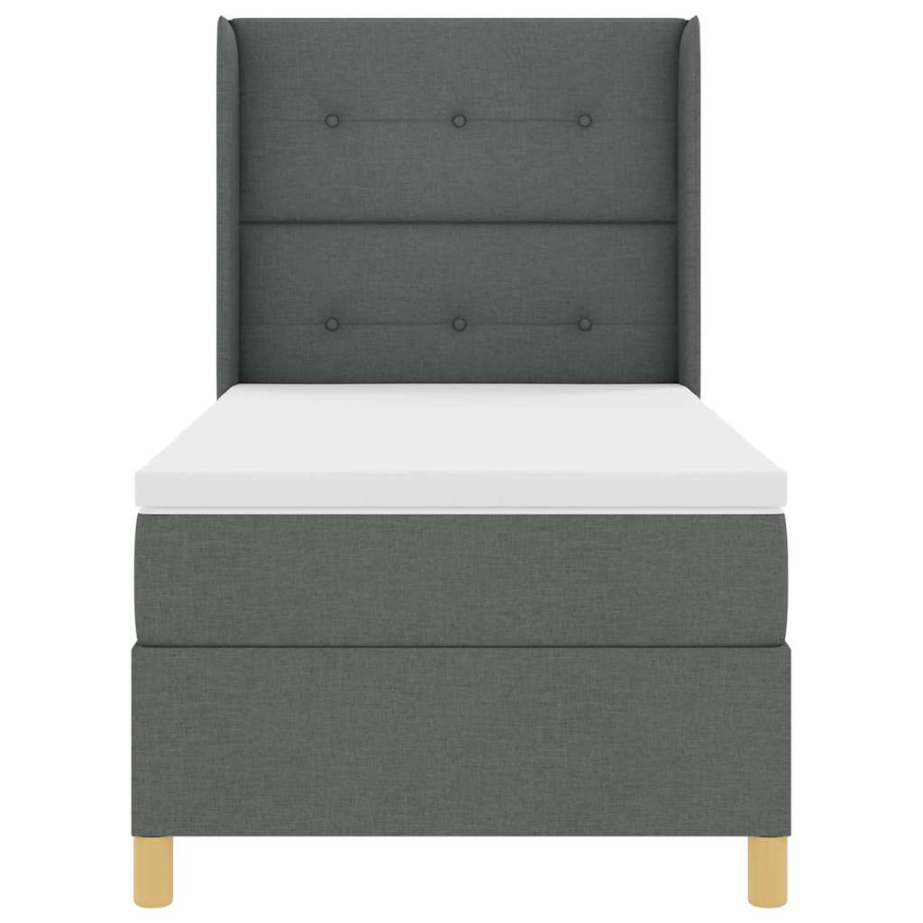 Boxspringbed met LED-stripverlichting Grijs 80 x 200 cm Stof is nu te koop bij PeponiXL, paradijselijk wonen!