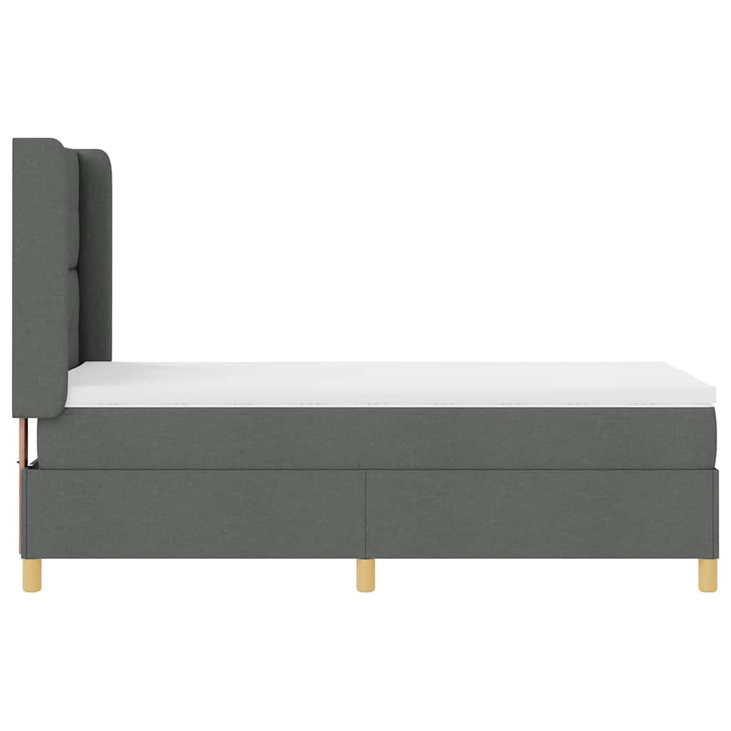 Boxspringbed met LED-stripverlichting Grijs 80 x 200 cm Stof is nu te koop bij PeponiXL, paradijselijk wonen!