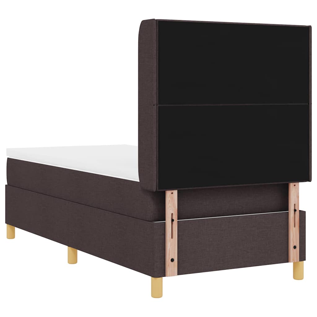 Boxspringbed met LED-stripverlichting Bruin 80 x 200 cm Stof is nu te koop bij PeponiXL, paradijselijk wonen!