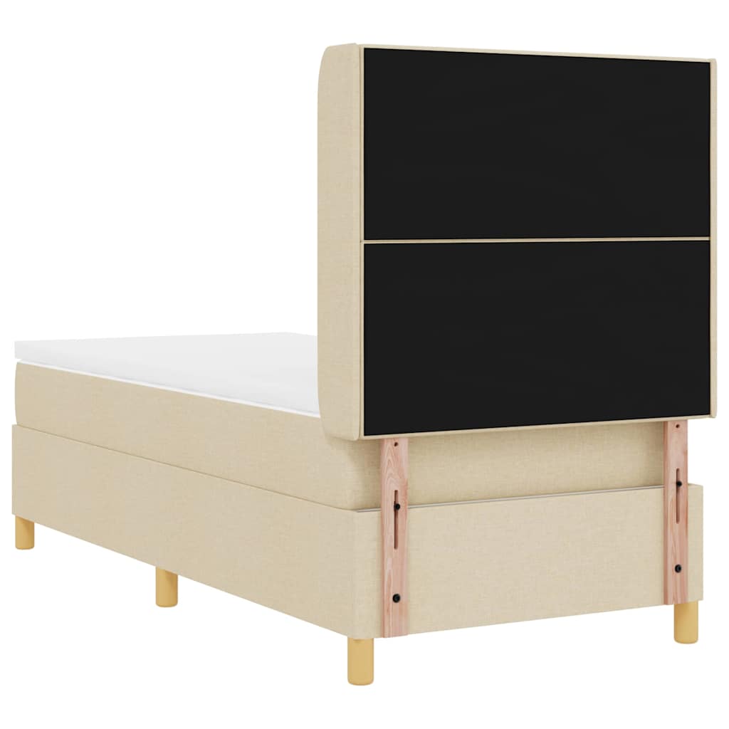 Boxspringbed met LED-stripverlichting Crème 80 x 200 cm Stof is nu te koop bij PeponiXL, paradijselijk wonen!