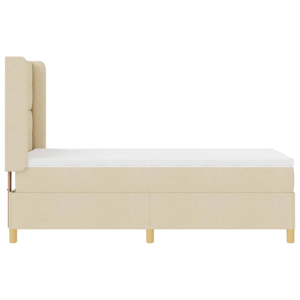 Boxspringbed met LED-stripverlichting Crème 80 x 200 cm Stof is nu te koop bij PeponiXL, paradijselijk wonen!