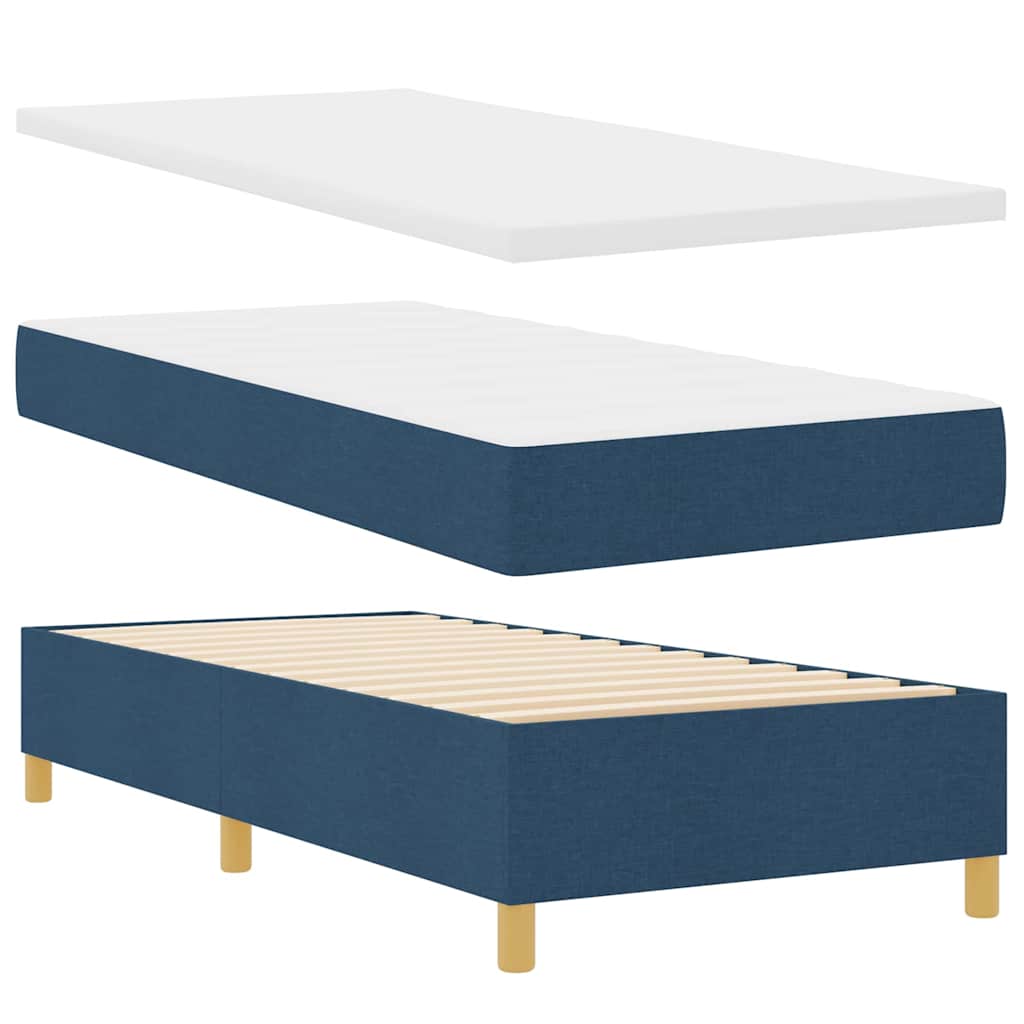 Boxspringbed met matras met hoofdeinde Blauw 140 x 200 cm Stof is nu te koop bij PeponiXL, paradijselijk wonen!