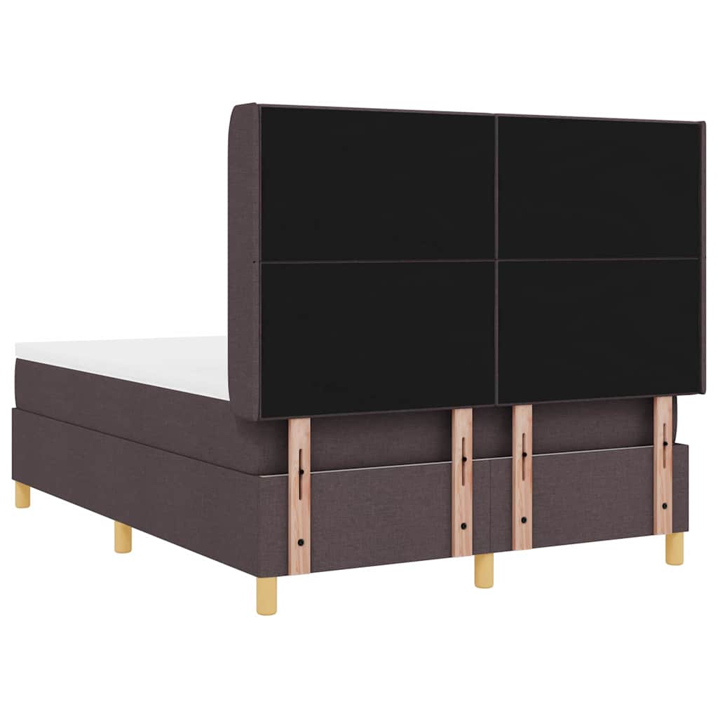 Boxspringbed met LED-stripverlichting Bruin 140 x 190 cm Stof is nu te koop bij PeponiXL, paradijselijk wonen!