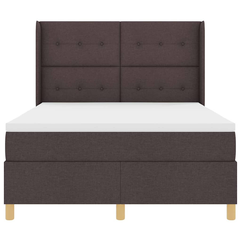 Boxspringbed met LED-stripverlichting Bruin 140 x 200 cm Stof is nu te koop bij PeponiXL, paradijselijk wonen!