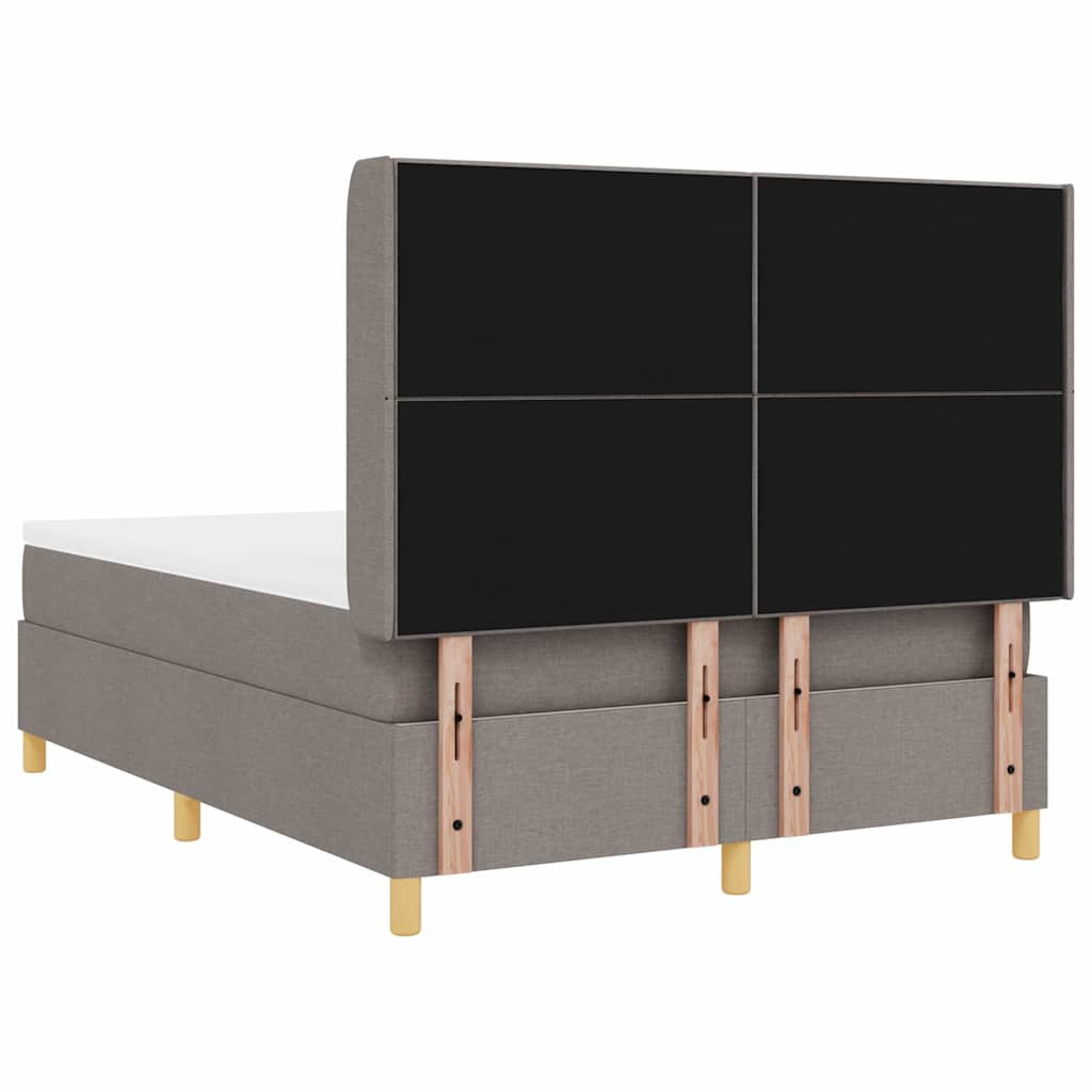 Boxspringbed met matras met hoofdeinde Taupe 140 x 200 cm Stof is nu te koop bij PeponiXL, paradijselijk wonen!