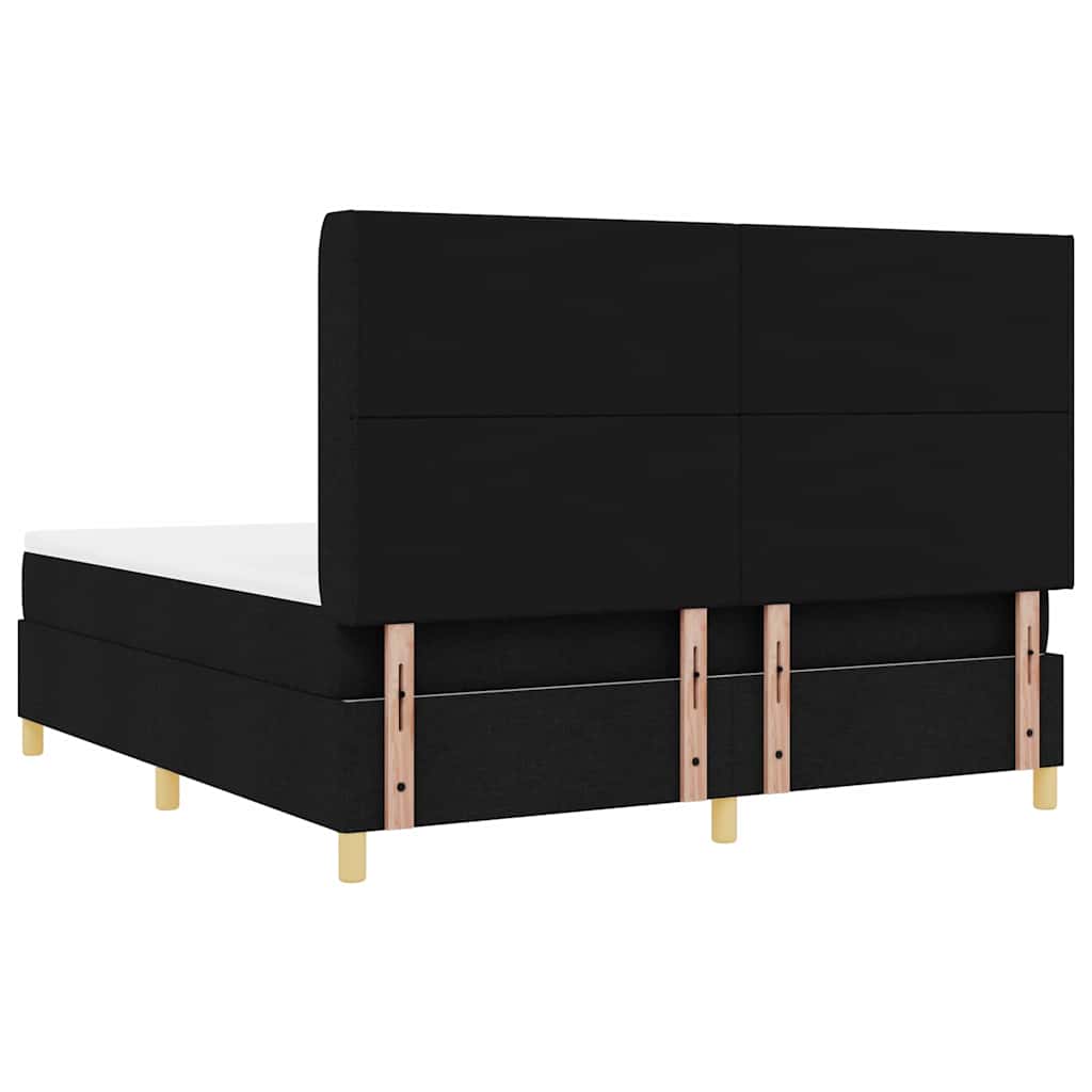 Boxspringbed met LED-stripverlichting Zwart 180 x 200 cm Stof is nu te koop bij PeponiXL, paradijselijk wonen!