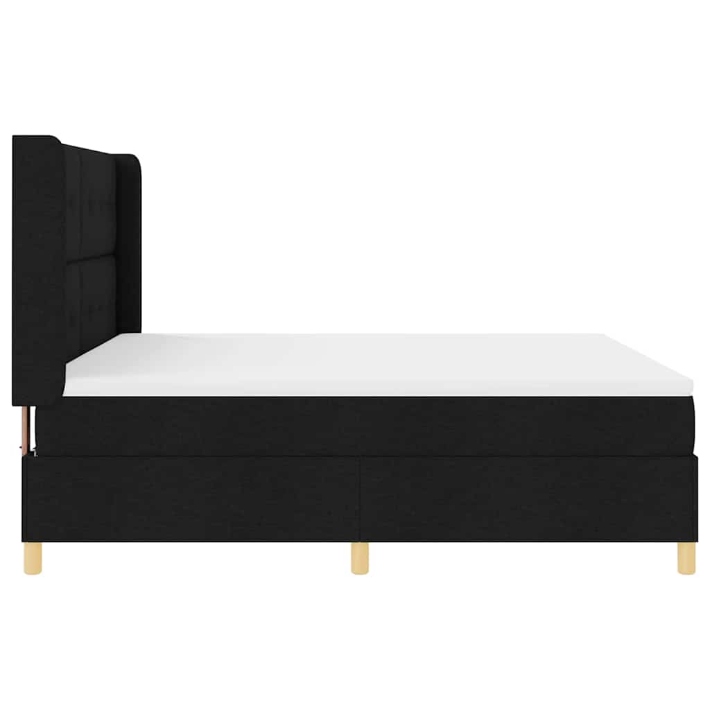 Boxspringbed met LED-stripverlichting Zwart 180 x 200 cm Stof is nu te koop bij PeponiXL, paradijselijk wonen!