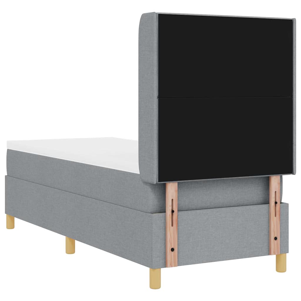 Boxspringbed met hoofdeinde Lichtgrijs 80 x 200 cm Stof is nu te koop bij PeponiXL, paradijselijk wonen!