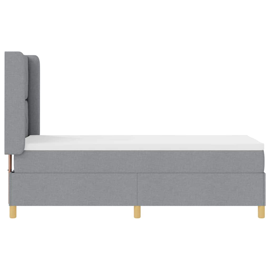Boxspringbed met hoofdeinde Lichtgrijs 80 x 200 cm Stof is nu te koop bij PeponiXL, paradijselijk wonen!