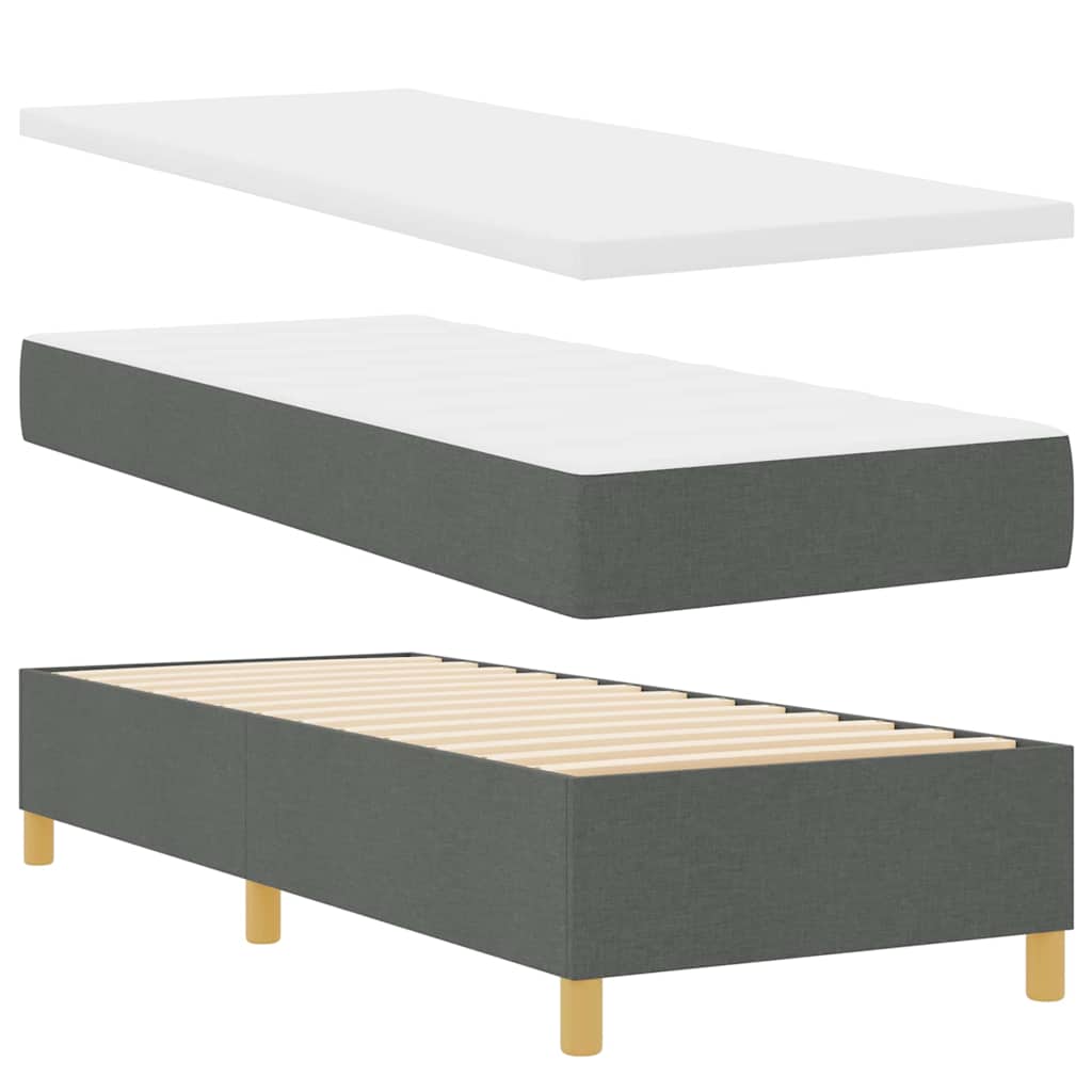 Boxspringbed met matras met hoofdeinde Grijs 140 x 200 cm Stof is nu te koop bij PeponiXL, paradijselijk wonen!