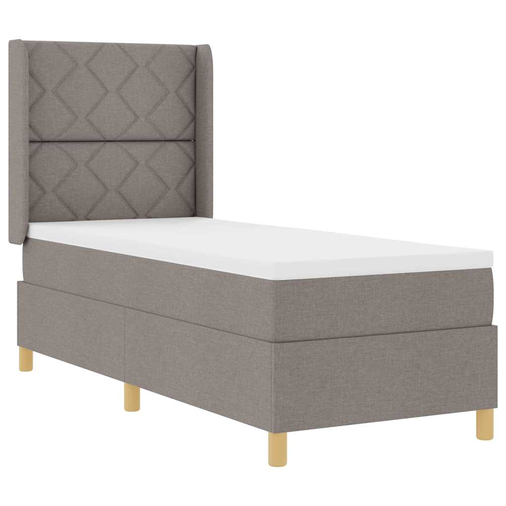Boxspringbed met LED-stripverlichting Taupe 80 x 200 cm Stof is nu te koop bij PeponiXL, paradijselijk wonen!