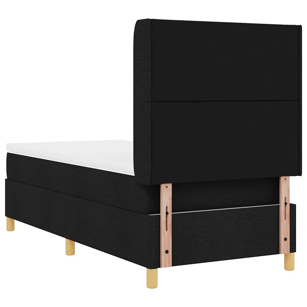 Boxspringbed met LED-stripverlichting Zwart 100 x 200 cm Stof is nu te koop bij PeponiXL, paradijselijk wonen!