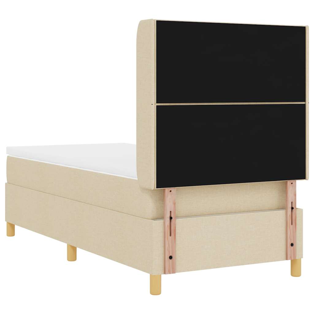 Boxspringbed met LED-stripverlichting Crème 100 x 200 cm Stof is nu te koop bij PeponiXL, paradijselijk wonen!