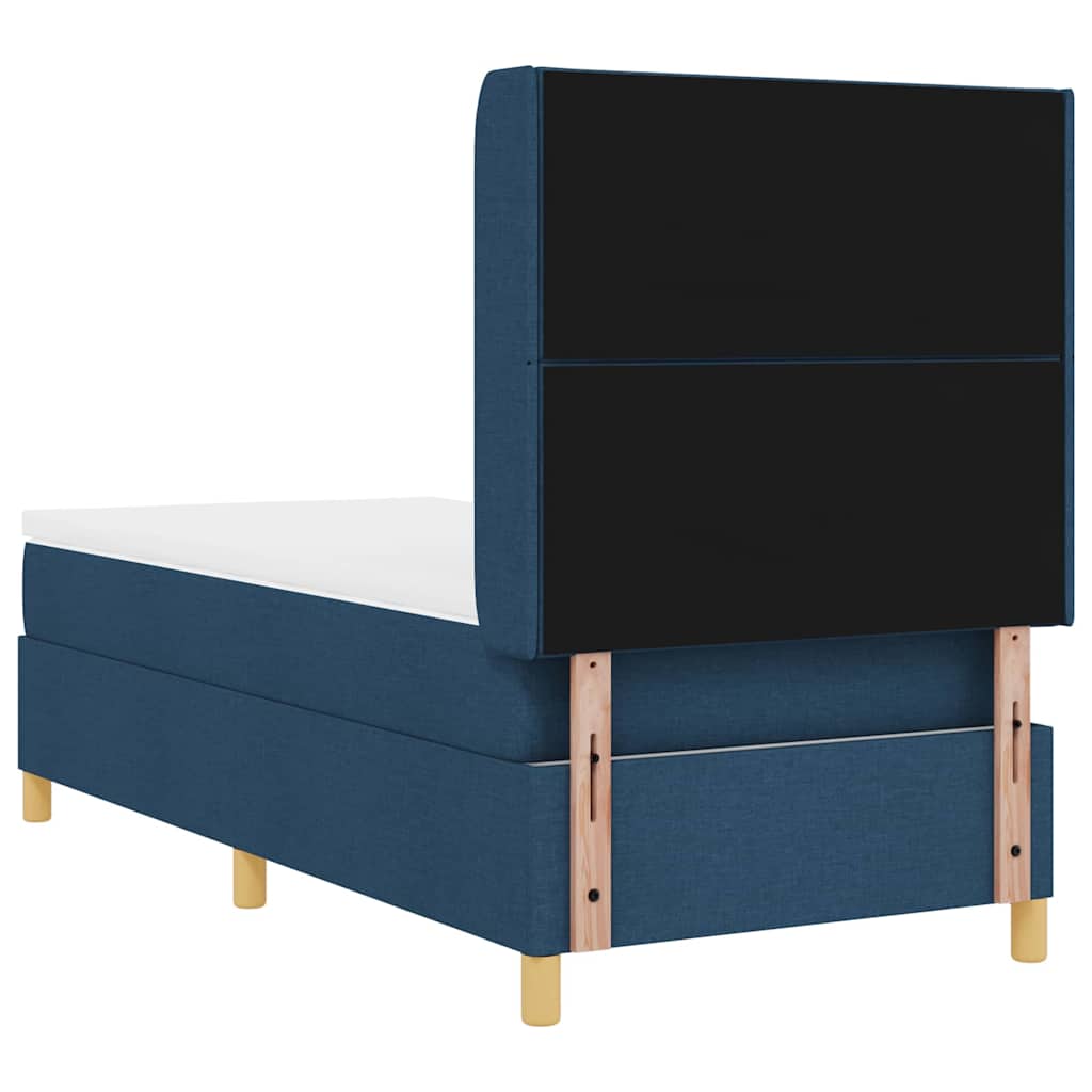 Boxspringbed met LED-stripverlichting Blauw 100 x 200 cm Stof is nu te koop bij PeponiXL, paradijselijk wonen!