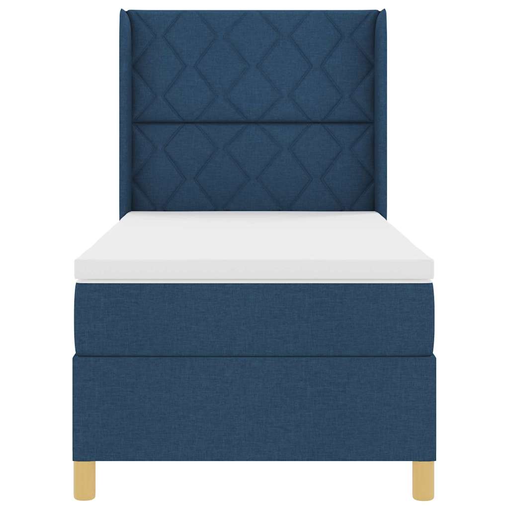 Boxspringbed met LED-stripverlichting Blauw 100 x 200 cm Stof is nu te koop bij PeponiXL, paradijselijk wonen!