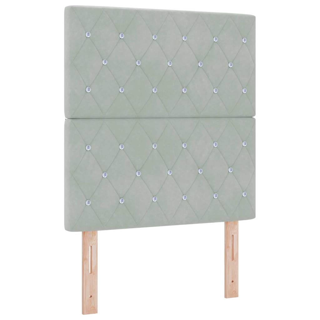 Boxspringbed met matras met LED Lichtgrijs 80 x 200 cm Fluweel is nu te koop bij PeponiXL, paradijselijk wonen!