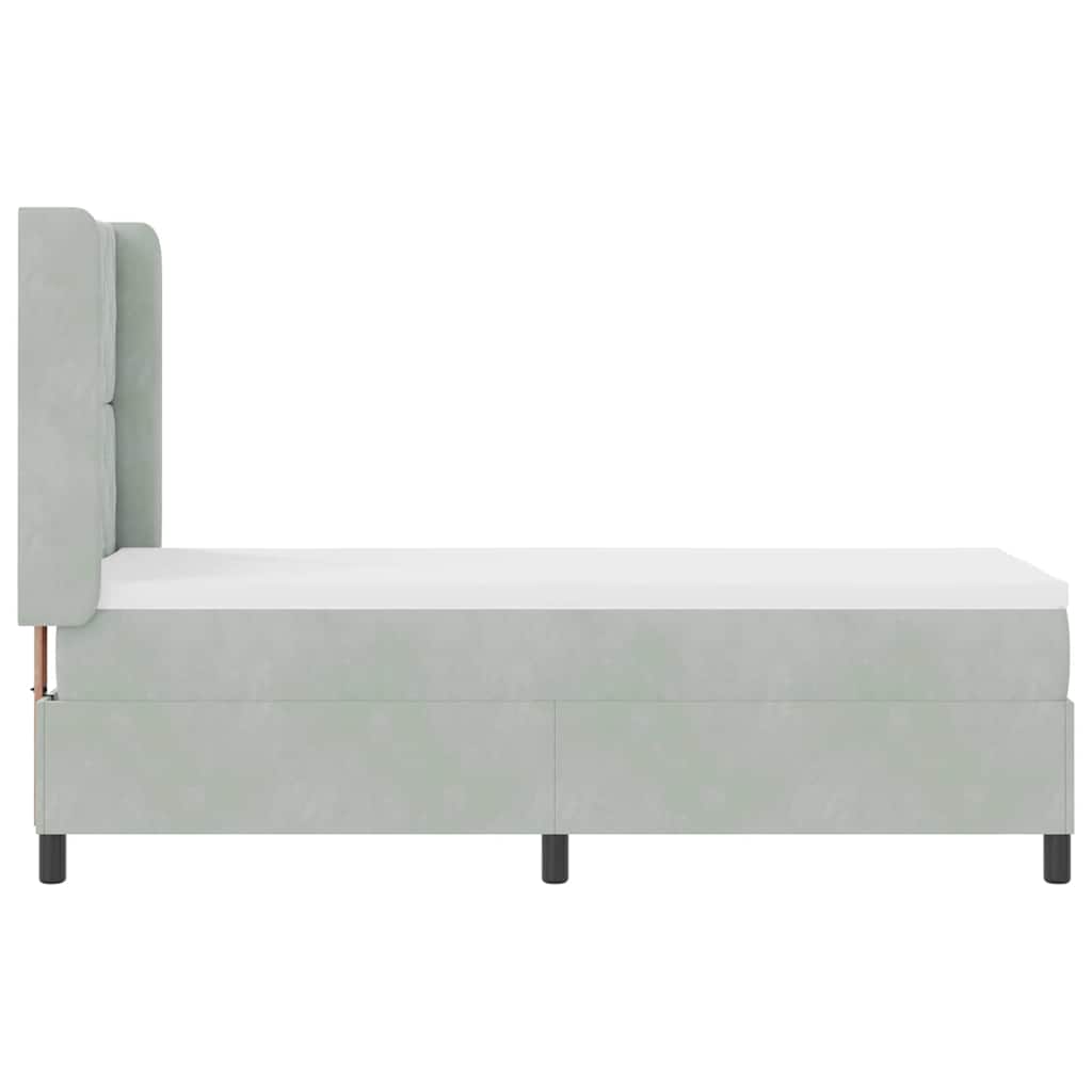 Boxspringbed met matras met LED Lichtgrijs 80 x 200 cm Fluweel is nu te koop bij PeponiXL, paradijselijk wonen!