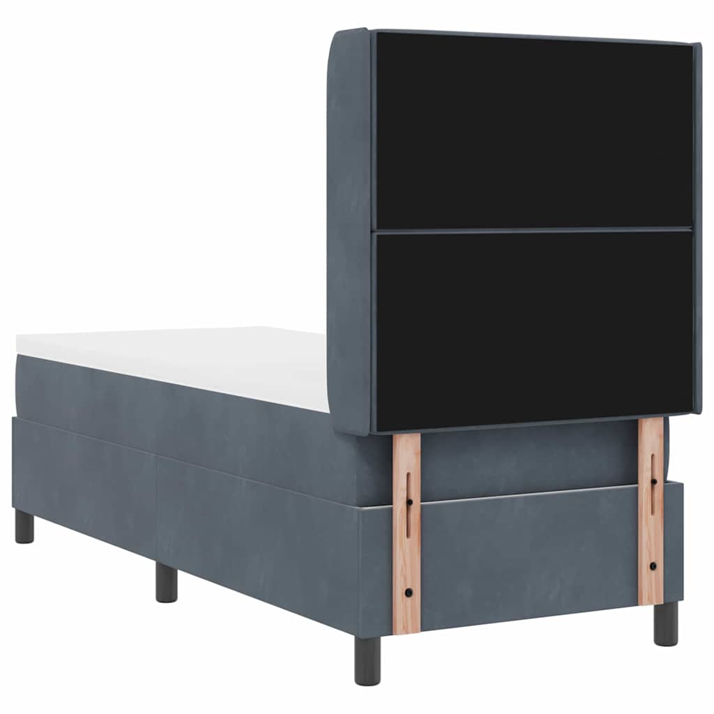 Boxspringbed met matras met LED Donkergrijs 80 x 200 cm Fluweel is nu te koop bij PeponiXL, paradijselijk wonen!
