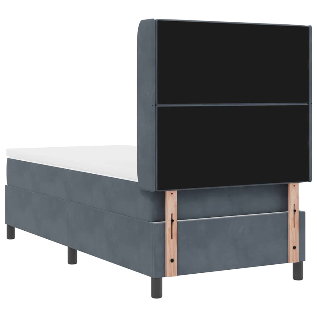Boxspringbed met matras met LED Donkergrijs 90 x 190 cm Fluweel is nu te koop bij PeponiXL, paradijselijk wonen!