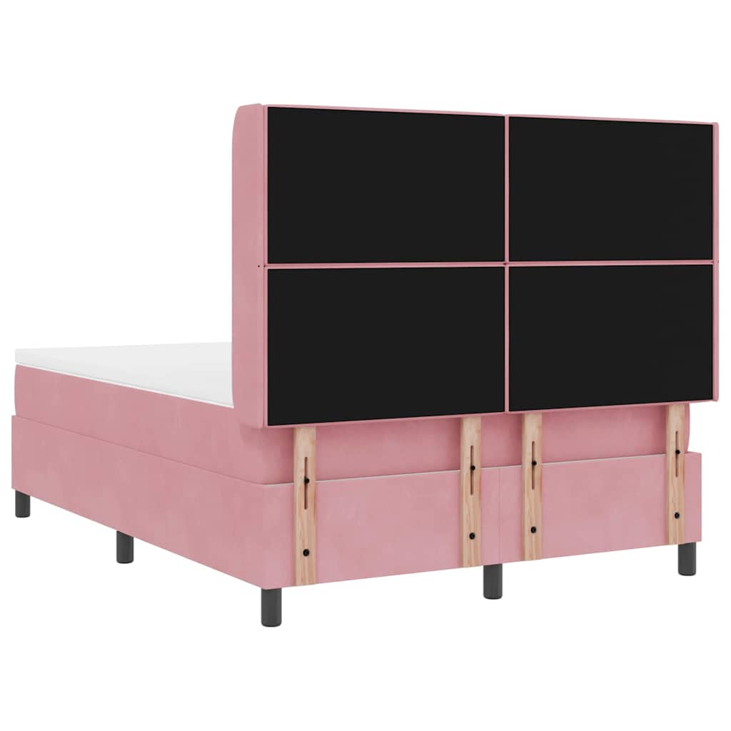Boxspringbed met LED-striplichten Roze 140 x 200 cm Fluweel is nu te koop bij PeponiXL, paradijselijk wonen!